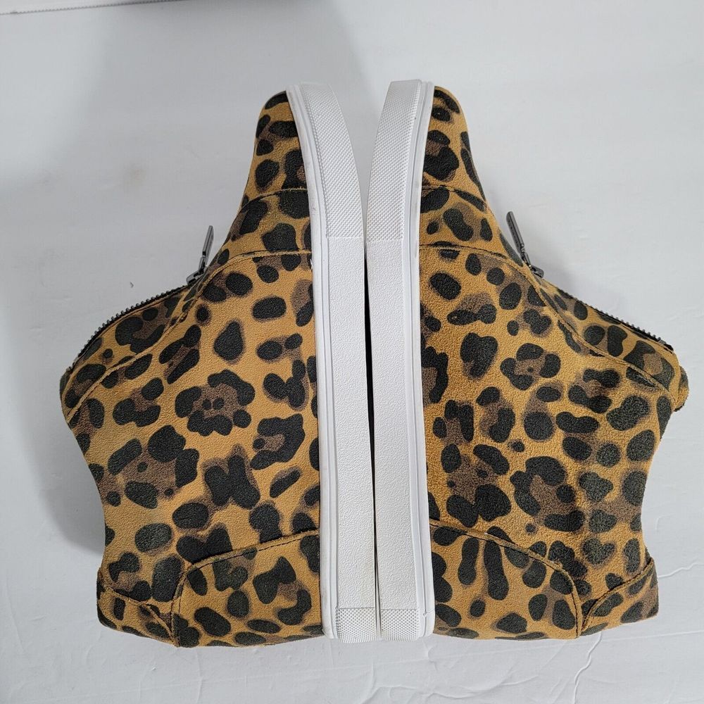 Blondo Glenda Waterproof Leopard Print Suede Leather Hidden Wedge Zip Sneaker 8‎ - Picture 6 of 16